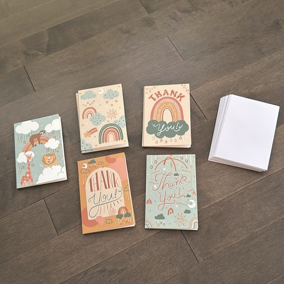 RILEYS & CO Baby Gift Shower Thank You Cards Nature, Envelopes, Hand-Illustrated - Picture 2 of 11